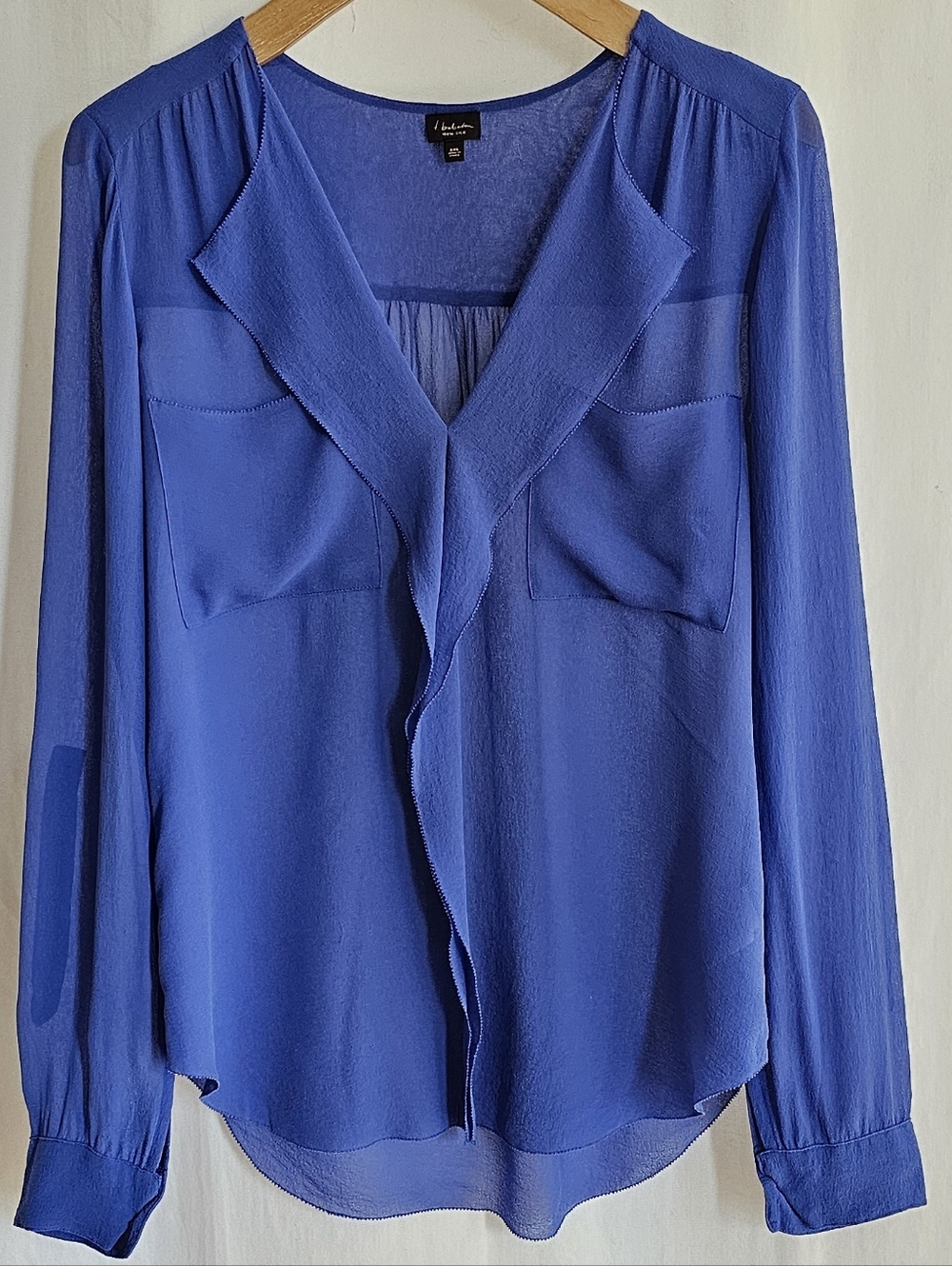 Aritzia Babaton Blue Silk Finley Blouse - Picture 4 of 16